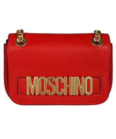 Moschino Lettering Logo Shoulder Bag In Red