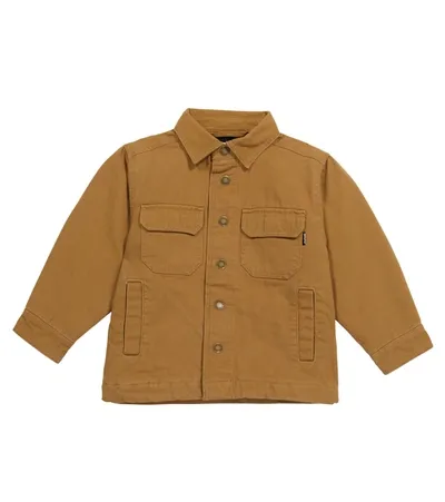 Molo Teen Henley Overshirt Jacket In Brown