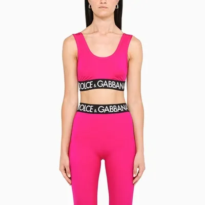 Dolce & Gabbana Pink Logoed Tank Top