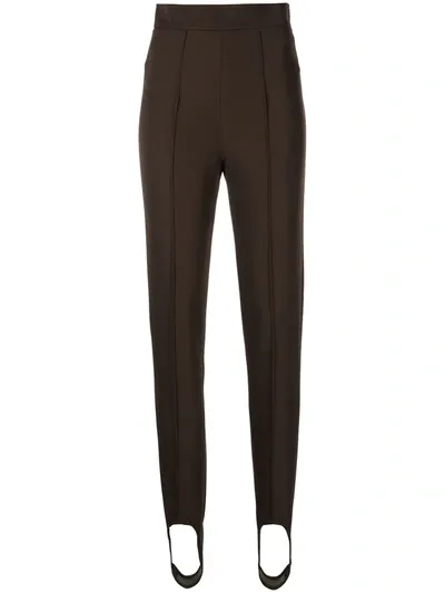 Bally Stirrup-cuff Skinny Trousers In Brown