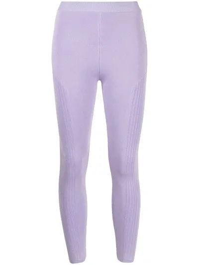 Az Factory Mybody Paneled Stretch-knit Leggings In Purple