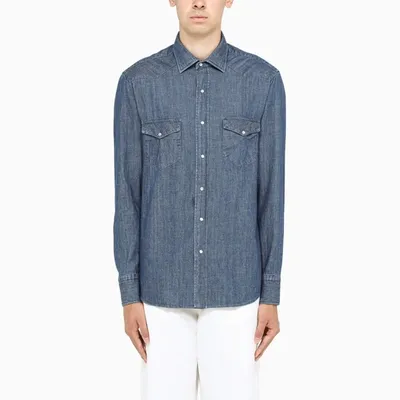 Salvatore Piccolo Blue Denim Shirt