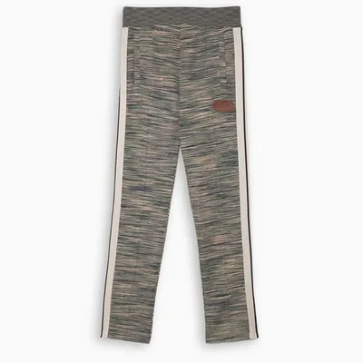 Palm Angels Melange Grey Logo Track Pants