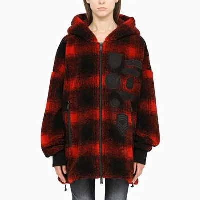 Dsquared2 Black And Red Padded Jacket In Multicolor