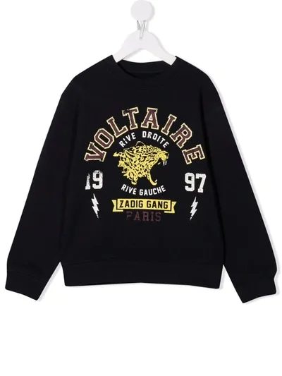 Zadig & Voltaire Kids' Graphic-logo Print Sweatshirt In Blue