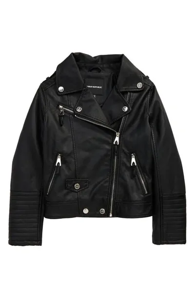 Urban Republic Kids' Faux Leather Moto Jacket In Black