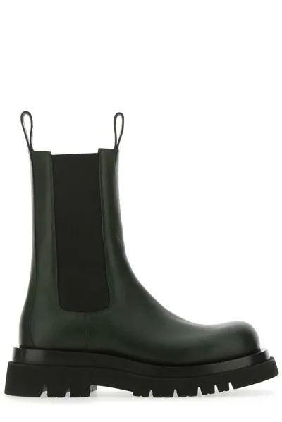 Bottega Veneta Green Lug Chelsea Boots In Bottle Green