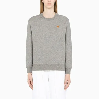 Kenzo Gray Sweatshirt With Contrasting Logo In Grey