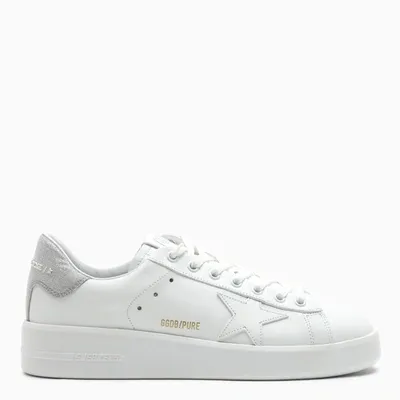 Golden Goose White Pure Star Low Sneakers In Grey