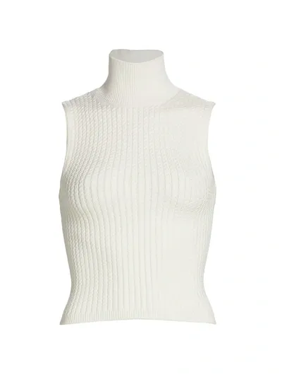 Alice And Olivia Alice + Olivia Darina Turtleneck Tank In Soft White