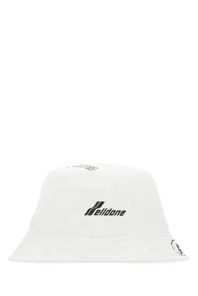 We11 Done We11done Logo Print Bucket Hat In White