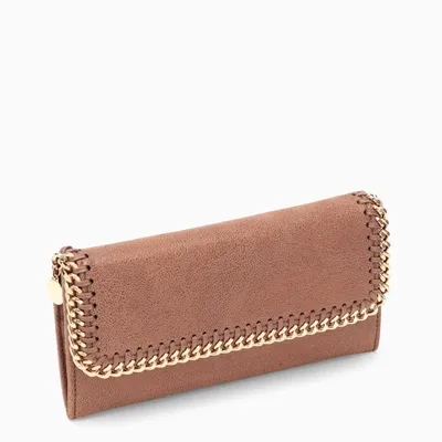 Stella Mccartney Brown Falabella Shaggy Deer Flap Wallet