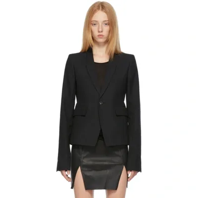 Rick Owens Black Paneled Soft Blazer In 09 Black