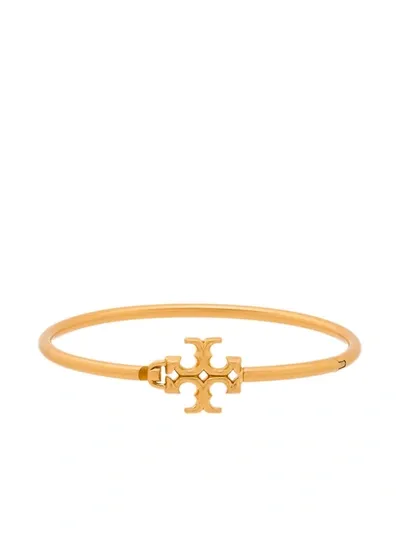 Tory Burch Gold Tone Kira Hinged Cuff In Gold Sand