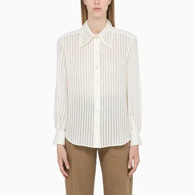 Chloé White Striped Blouse