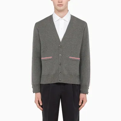 Thom Browne Gray Cardigan Pullover In Grey