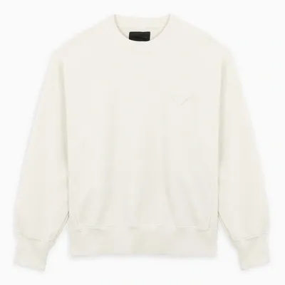 Prada Off-white Triangle-embroidery Sweatshirt