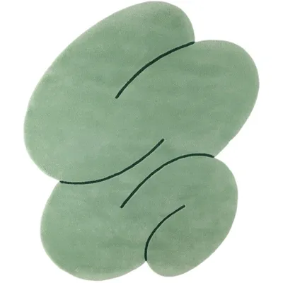 Okej Ssense Exclusive Green Squiggle Rug In Green Pea