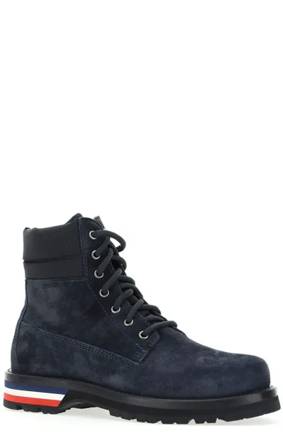 Moncler Ankle Boot Vancouver Suede Graphite In Blue