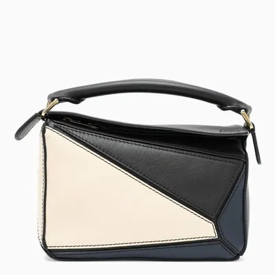 Loewe Black/cream/blue Puzzle Mini Bag