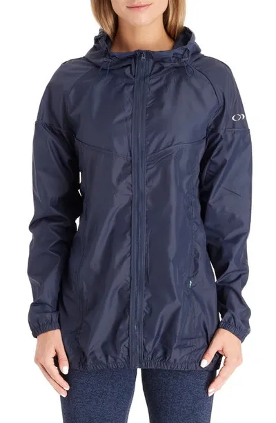 Modern Eternity Waterproof 3-in-1 Maternity Windbreaker In Navy