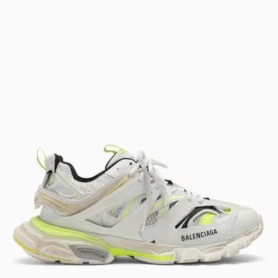 Balenciaga White And Yellow Fluo Mesh And Nylon Sneaker