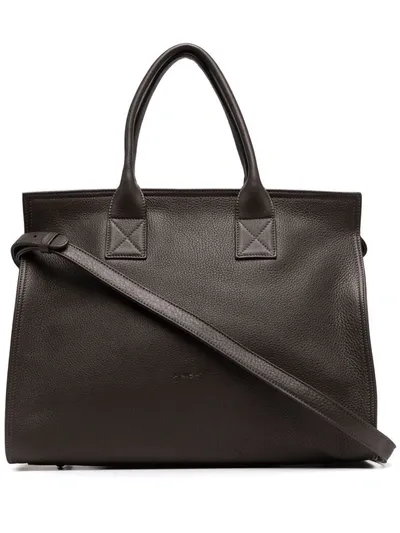 Marsèll Tote Bags Mars&egrave;ll Curva Bag In Grained Leather And Suede In Dark