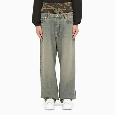 Balenciaga Washed Grey Layered Jeans