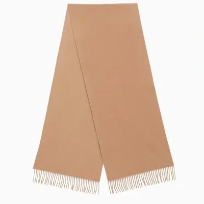 Destin Camel Brown Cashmere Scarf In Beige