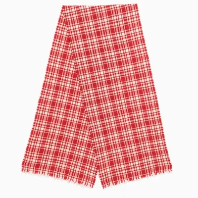 Destin Red/white Checked Scarf In ["multicolor"/ "red"/ "white"]