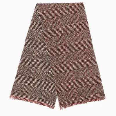 Destin Red/black Checked Scarf