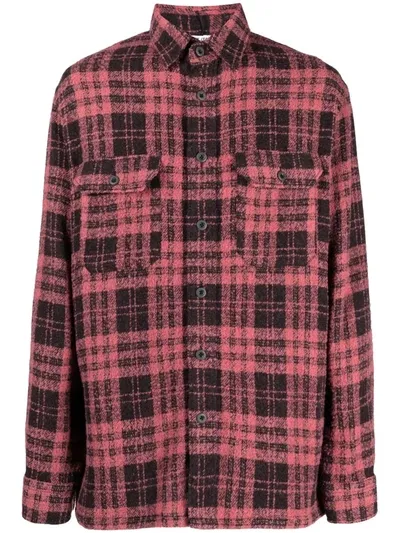 Destin Pink/black Checked Wester Shirt