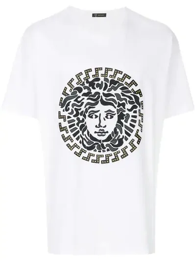 Versace Embroidered Medusa T-shirt In White