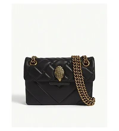 Kurt Geiger Mini Kensington Leather Shoulder Bag In Black