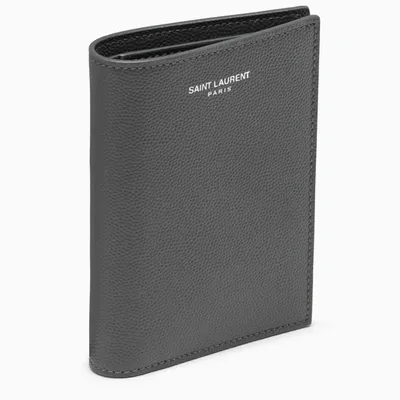 Saint Laurent Grey Vertical Bi-fold Wallet