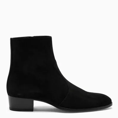 Saint Laurent Black Wyatt Low Boots