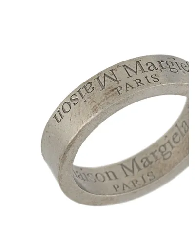 Maison Margiela Logo Ring Matte Silver In 951 Tumbled Palladiu