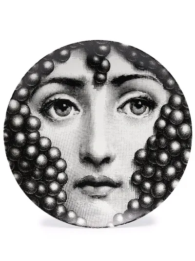 Fornasetti Tema E Variazioni No. 111 Wall Plate In Black/white