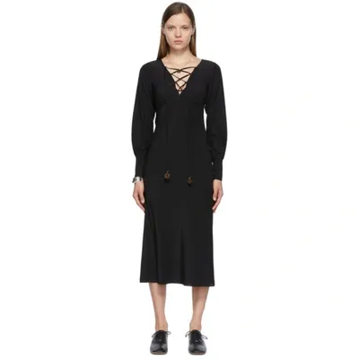 Maiden Name Ssense Exclusive Black Silk Alix Dress