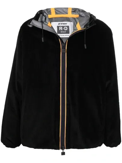 K-way R&d Ribbed Zip-up Hoodie In Black