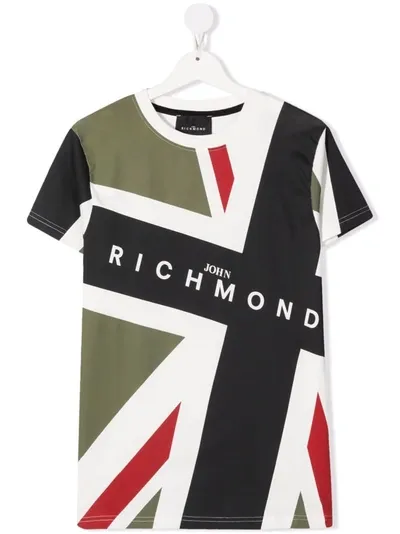 John Richmond Junior Teen Logo Flag T-shirt In White