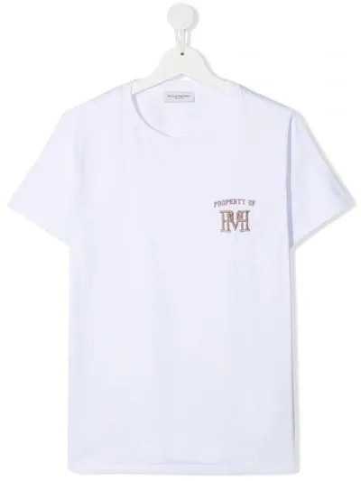 Paolo Pecora Teen Embroidered-logo T-shirt In White