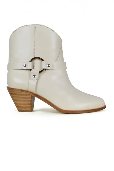 Francesco Russo Leather Boots In Cream