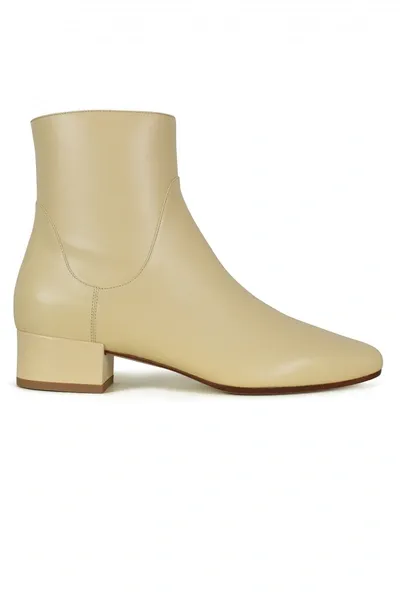 Francesco Russo Leather Boots In Cream