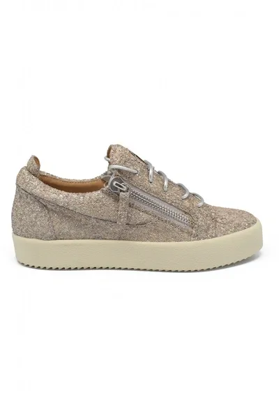 Giuseppe Zanotti Cheryl Glitter Sneakers In Cream