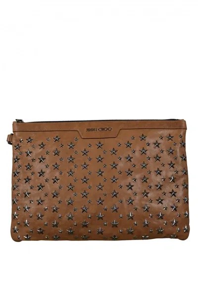 Jimmy Choo Derek Clutch Bag In Brown