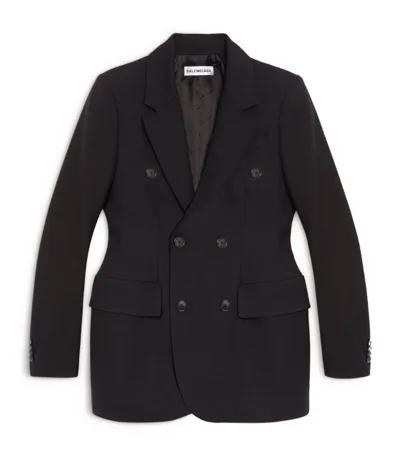 Balenciaga Wool Hourglass Jacket In Schwarz