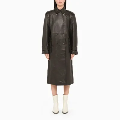 Remain Birger Christensen Brown Long Leather Coat