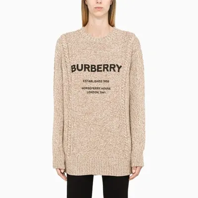 Burberry Camel Mabel Crewneck Sweatshirt In Brown