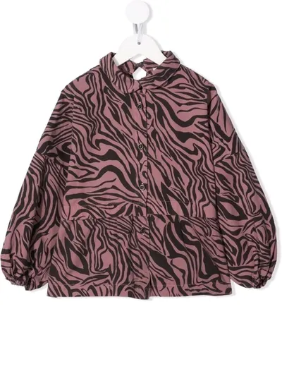 Andorine Zebra-print Cotton Shirt In 粉色